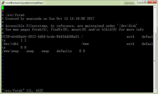 Linux /etc/fstab 无法修改解决方法