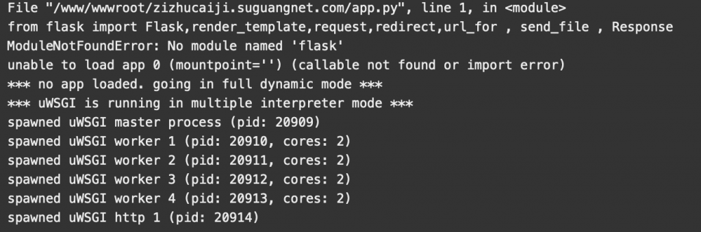 宝塔 No module named 'flask'