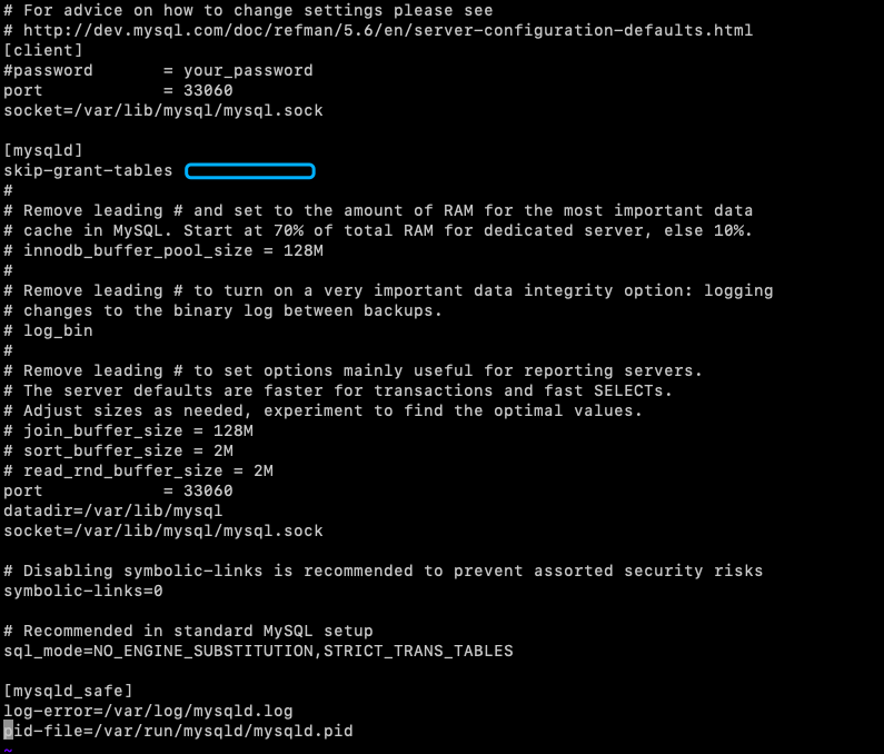 MySQL重置密码